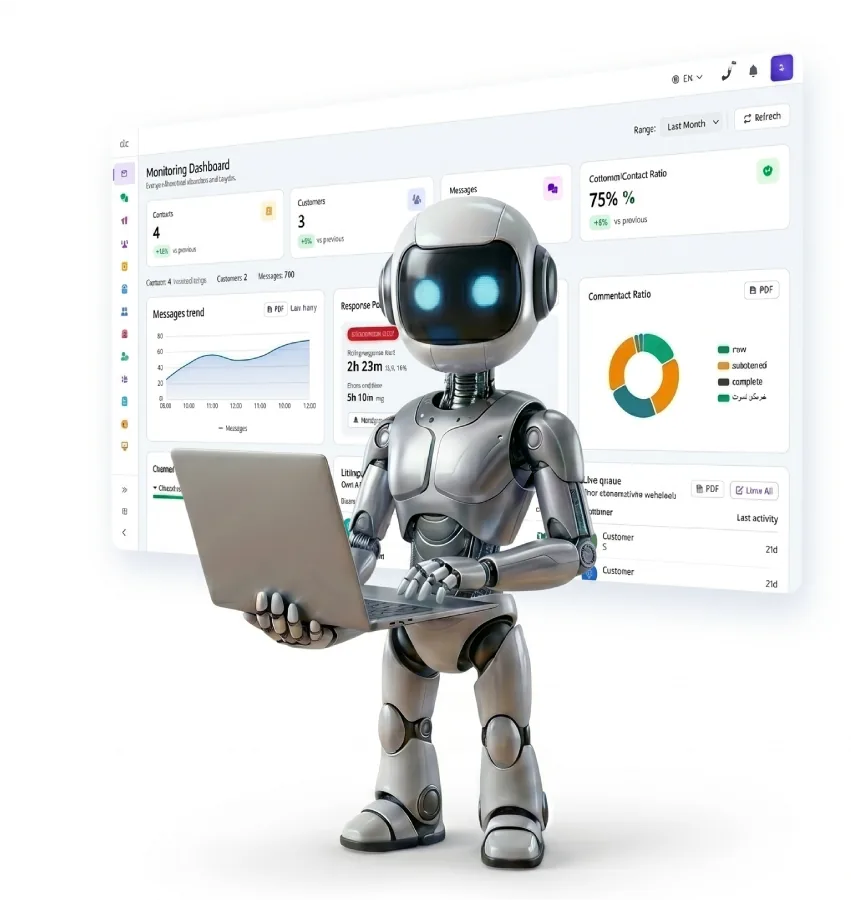 OmniLink AI agent working alongside the operations dashboard
